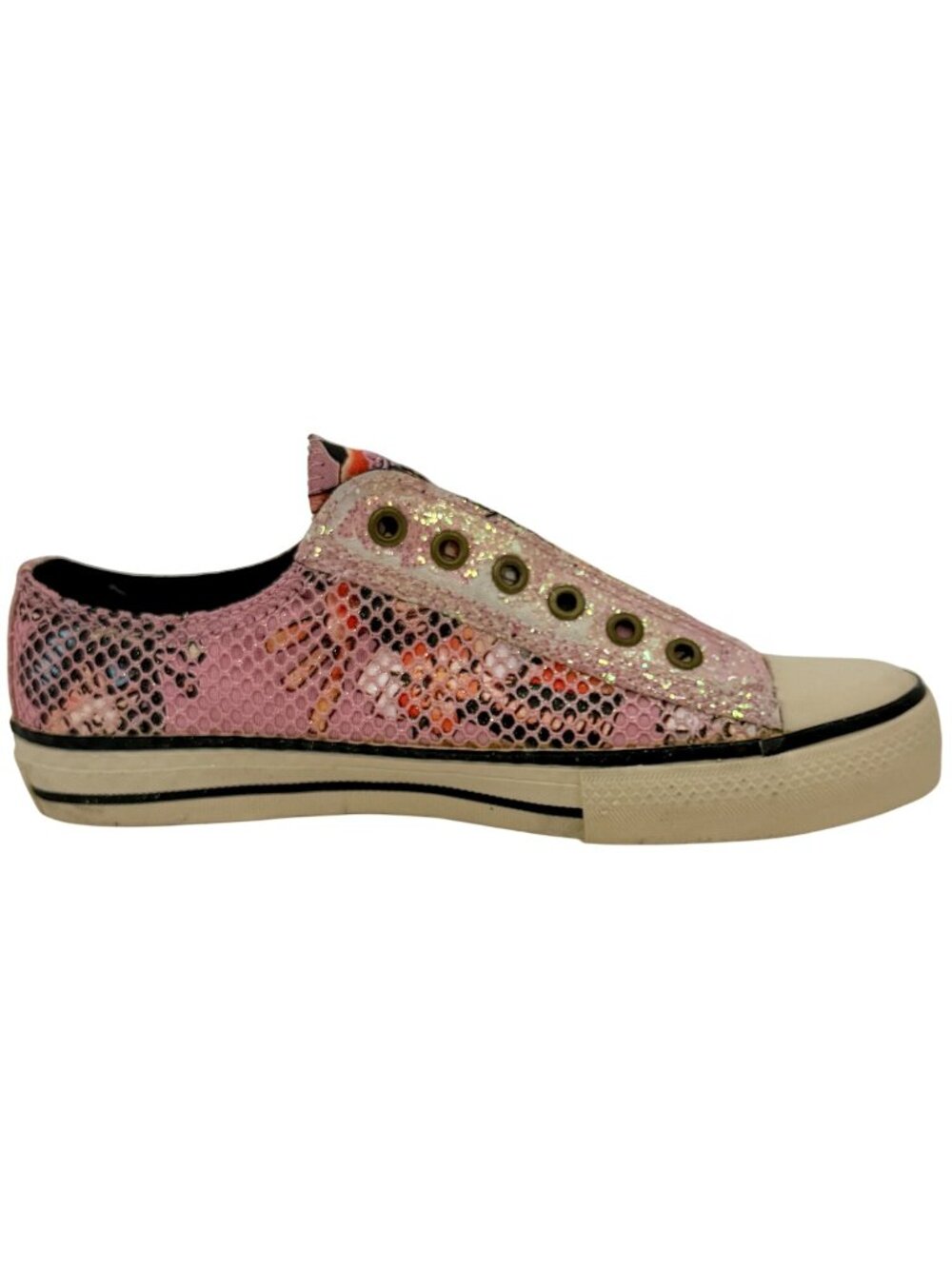 VTG Ed Hardy Pink Canvas Tattoo Graphic Sneakers | Y2K Streetwear Grunge Skater - Picture 6 of 16